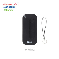 Vysielač 2-kanálový, 433MHz, plávajúci kód, čierny Vysielač 2-kanálový, 433MHz, plávajúci kód, čierny